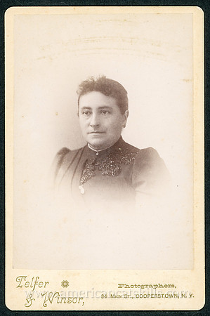 Portrait, Well Dressed Middle Aged Woman, by Telfer & Winsor, Photographers, Cooperstown, New York