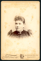 Portrait of a woman taken by photographer T. D. Lewis of Kingston, New York.