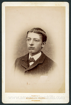 Portrait, Young Boy in Suit, by Charles E. Young, Photographer, Franklin, New York