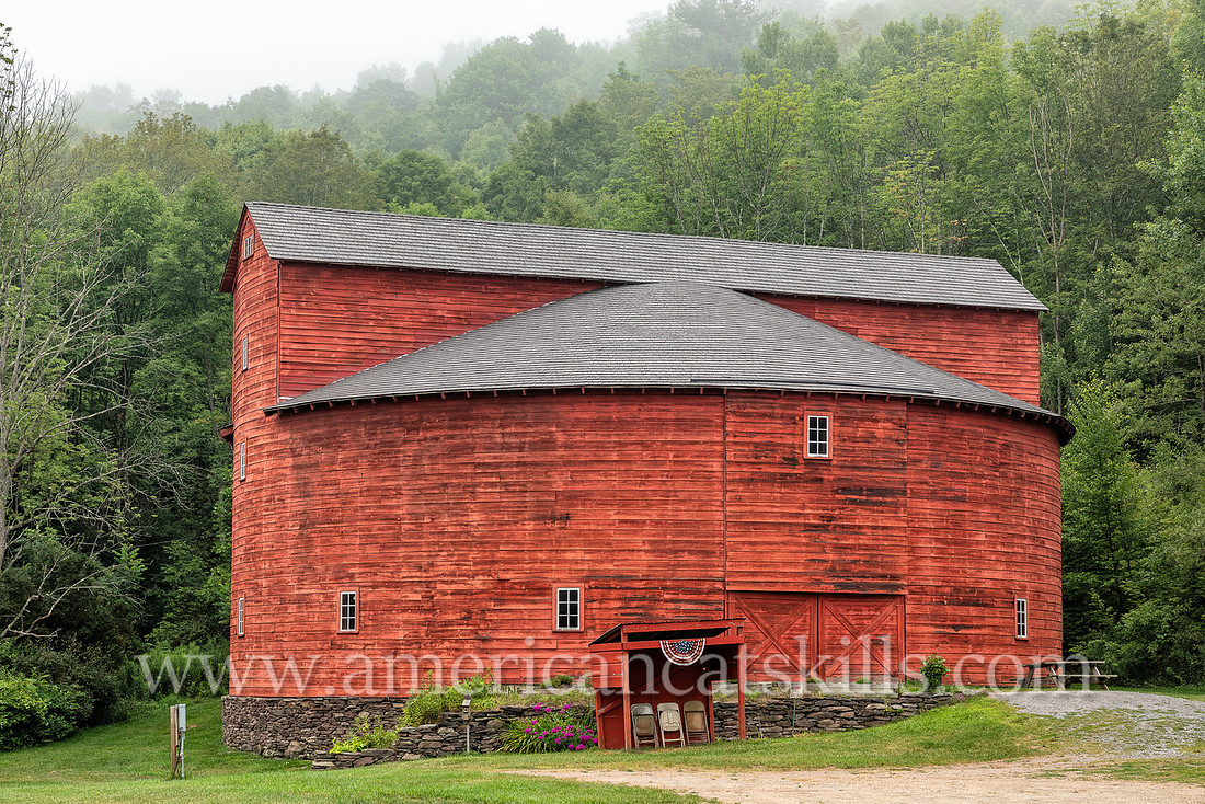Photograph of the Kelly Round Barn in Halcottsville, New York.