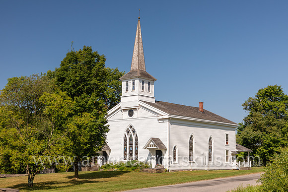 Photograph and history of the West Kortright Presbyterian Church, now the West Kortright Center.
