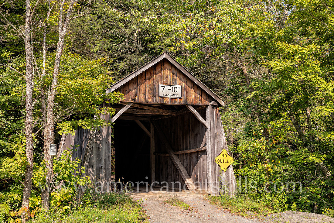 Photograph of the Tappan Covered Bridge, located in the Dry Brook Valley south of Arkville in the town of Hardenburgh in Ulster County, New York.