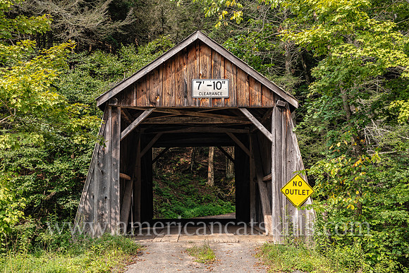 Photograph of the Tappan Covered Bridge, located in the Dry Brook Valley south of Arkville in the town of Hardenburgh in Ulster County, New York.
