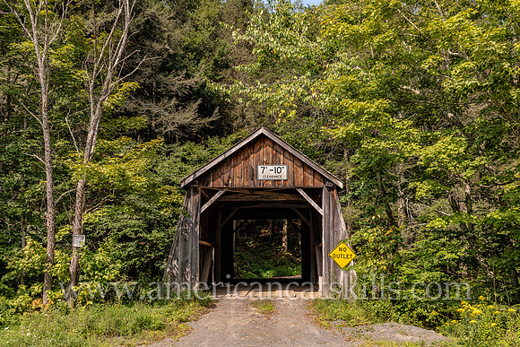 Photograph of the Tappan Covered Bridge, located in the Dry Brook Valley south of Arkville in the town of Hardenburgh in Ulster County, New York.
