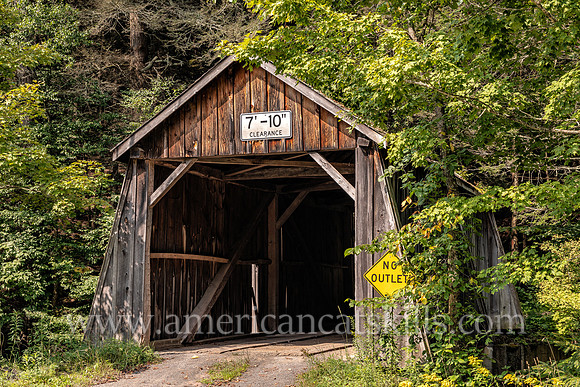 Photograph of the Tappan Covered Bridge, located in the Dry Brook Valley south of Arkville in the town of Hardenburgh in Ulster County, New York.