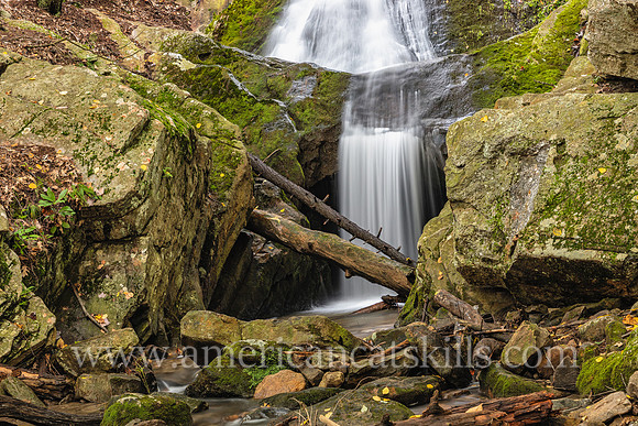 Photograph of Buttermilk Falls, also known as Horseshoe Mine Falls, in Spring Glen, New York.