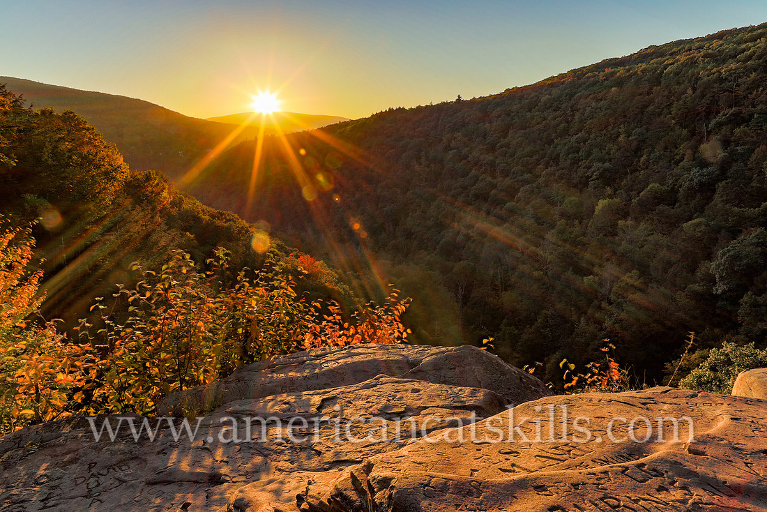 Photograph of a beautiful sunset over Kaaterskill Clove in the northern Catskills.