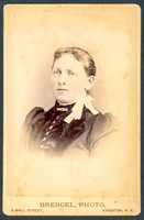 Portrait of a well-dressed woman taken by photographer John N. Brengel of Rondout and Kingston, New York.