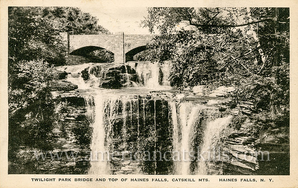 Photograph of Haines Falls by the photographic partnership of Rusk & Andrews of Haines Falls, New York.