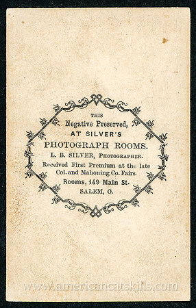 L. B. Silver, Photographer, 149 Main Street, Salem, Ohio