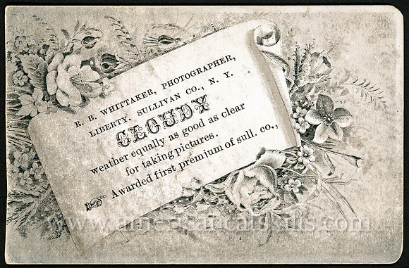 R. B. Whittaker, Photographer, Liberty, Sullivan County, NY