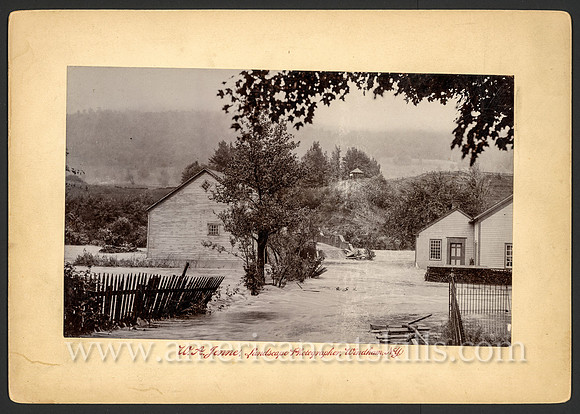 Church Street and Bridge During Flood of 1893, Windham, New York
