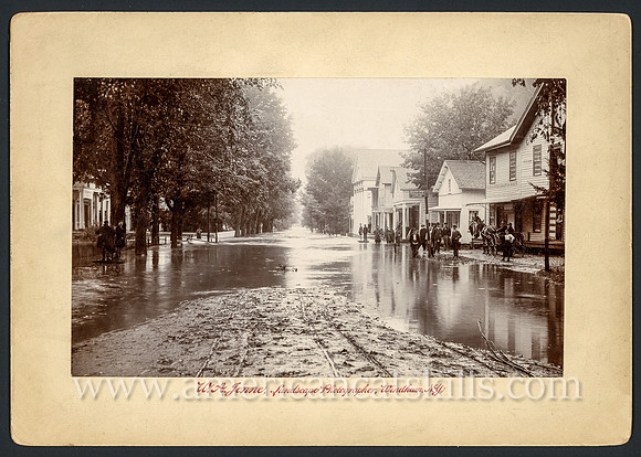 Looking Weest on Main Street During Flood of August 15, 1893, Windham, New York
