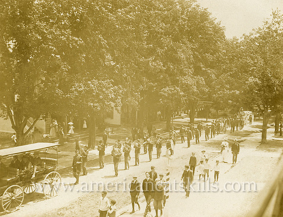 Photograph of Independence Day parade on July 4, 1902 taken by photographer Frank DuFlon of Kingston, New York.