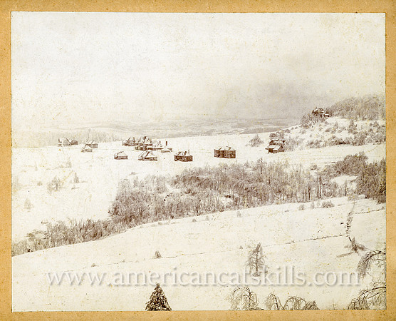 Vintage winter landscape photo by the photographic partnership of Von Moser & Hillig of Liberty, New York.