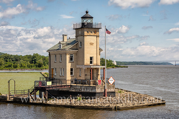 Photograph of the Rondout Lighthouse in Kingston, New York in the Hudson Valley.