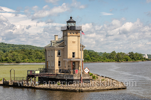 Photograph of the Rondout Lighthouse in Kingston, New York in the Hudson Valley.