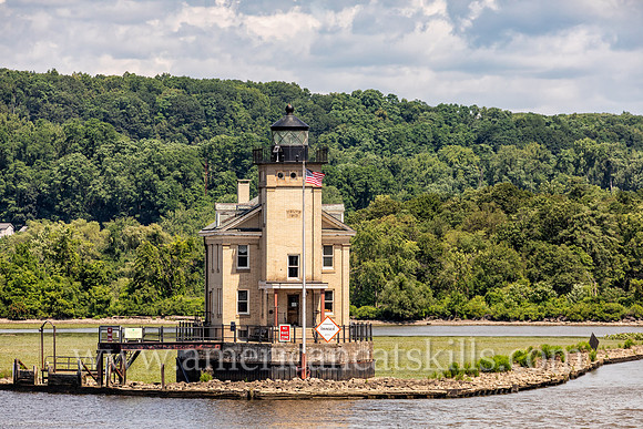 Photograph of the Rondout Lighthouse in Kingston, New York in the Hudson Valley.