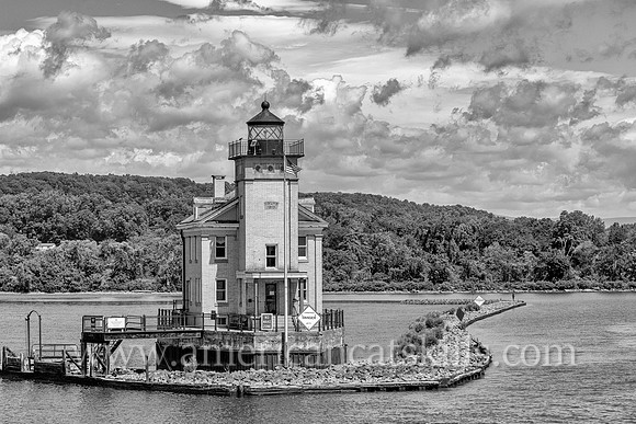 Photograph of the Rondout Lighthouse in Kingston, New York in the Hudson Valley.