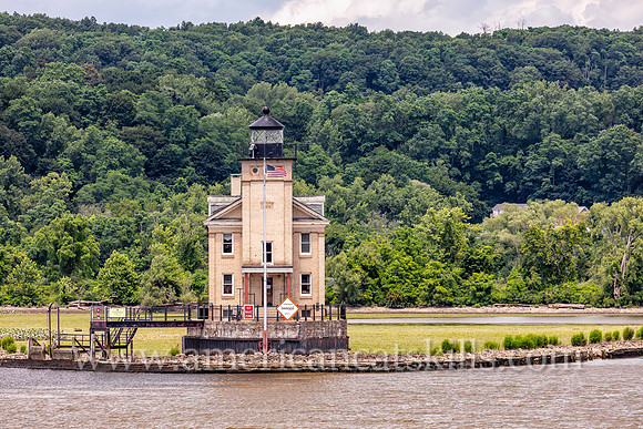 Photograph of the Rondout Lighthouse in Kingston, New York in the Hudson Valley.