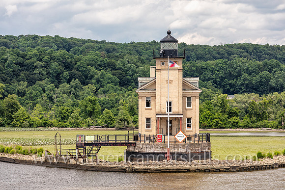 Photograph of the Rondout Lighthouse in Kingston, New York in the Hudson Valley.