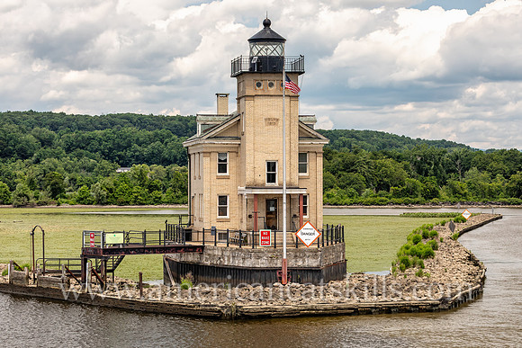 Photograph of the Rondout Lighthouse in Kingston, New York in the Hudson Valley.