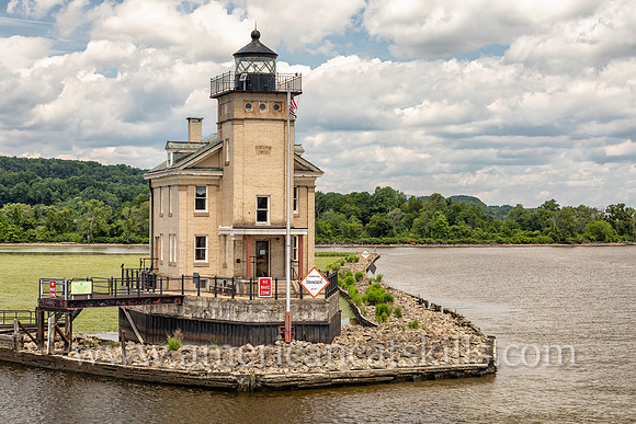 Photograph of the Rondout Lighthouse in Kingston, New York in the Hudson Valley.