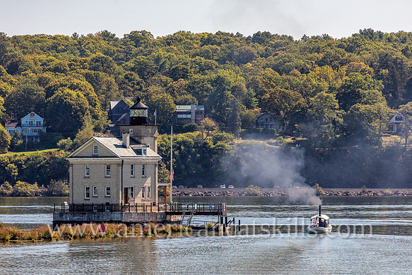 Photograph of the Rondout Lighthouse in Kingston, New York in the Hudson Valley.