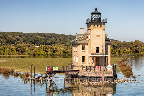 Photograph of the Rondout Lighthouse in Kingston, New York in the Hudson Valley.
