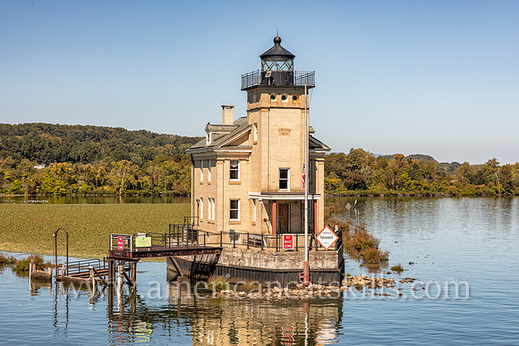 Photograph of the Rondout Lighthouse in Kingston, New York in the Hudson Valley.