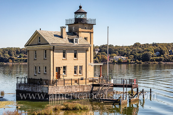 Photograph of the Rondout Lighthouse in Kingston, New York in the Hudson Valley.