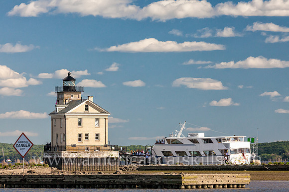 Photograph of the Rondout Lighthouse in Kingston, New York in the Hudson Valley.