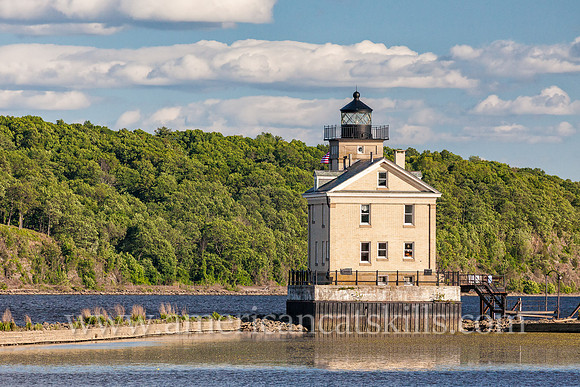 Photograph of the Rondout Lighthouse in Kingston, New York in the Hudson Valley.
