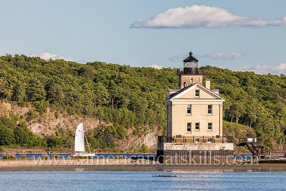 Photograph of the Rondout Lighthouse in Kingston, New York in the Hudson Valley.