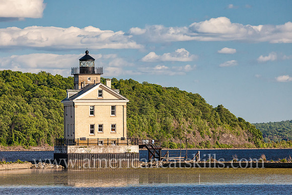 Photograph of the Rondout Lighthouse in Kingston, New York in the Hudson Valley.