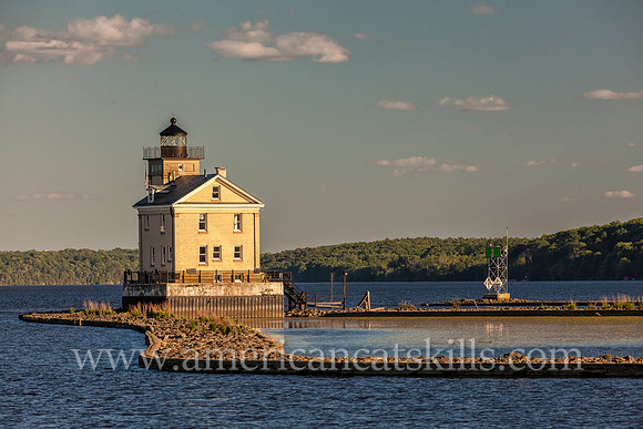 Photograph of the Rondout Lighthouse in Kingston, New York in the Hudson Valley.