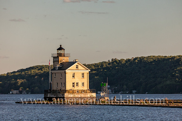 Photograph of the Rondout Lighthouse in Kingston, New York in the Hudson Valley.