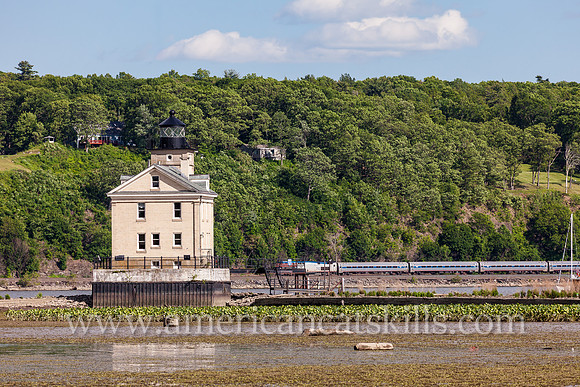 Photograph of the Rondout Lighthouse in Kingston, New York in the Hudson Valley.