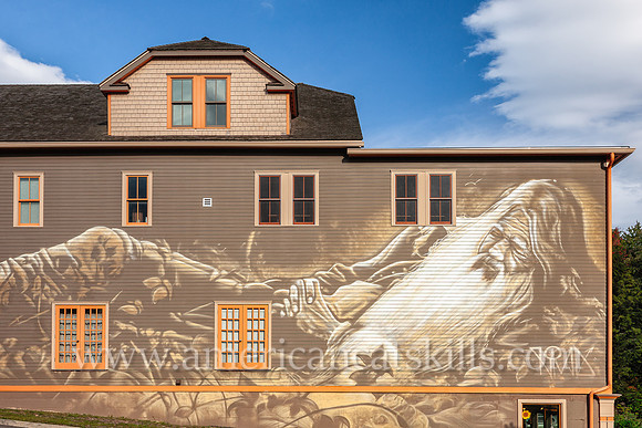 Photograph of a Rip Van Winkle mural in Tannersville, New York.