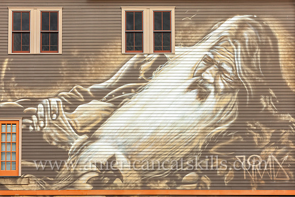 Photograph of a Rip Van Winkle mural in Tannersville, New York.