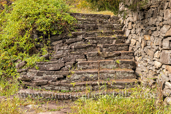Photograph of old stone stairs at the John Burroughs Nature Sanctuary in West Park, New York.