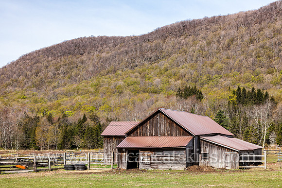 Photograph of a barn and farm in Silver Hollow near Woodstock, New York.