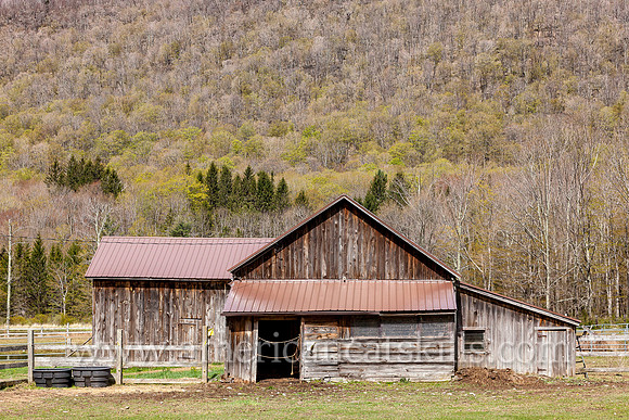 Photograph of a barn and farm in Silver Hollow near Woodstock, New York.