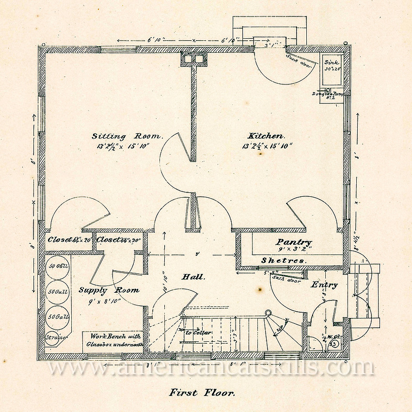Architectural drawing of the Esopus Meadows Lighthouse.