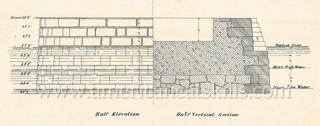 Architectural drawing of the Esopus Meadows Lighthouse.