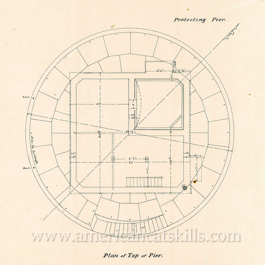 Architectural drawing of the Esopus Meadows Lighthouse.
