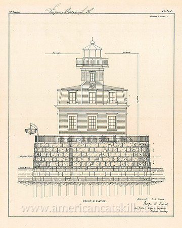 Architectural drawing of the Esopus Meadows Lighthouse.