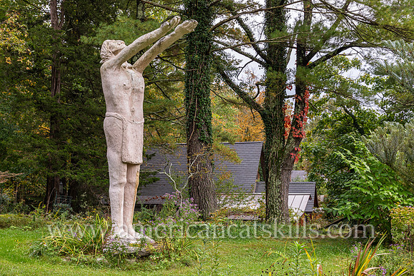 Photograph of the sculpture titled Moon Haw Haw at the Emile Brunel Studio and Sculpture Garden, also known as Brunel Park, at Boiceville, New York in the central Catskills.
