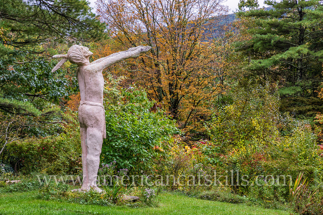 Photograph of the sculpture titled Moon Haw Haw at the Emile Brunel Studio and Sculpture Garden, also known as Brunel Park, at Boiceville, New York in the central Catskills.