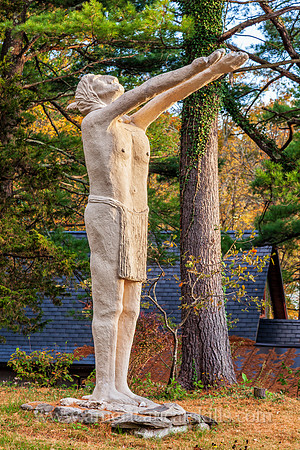 Photograph of the sculpture titled Moon Haw Haw at the Emile Brunel Studio and Sculpture Garden, also known as Brunel Park, at Boiceville, New York in the central Catskills.